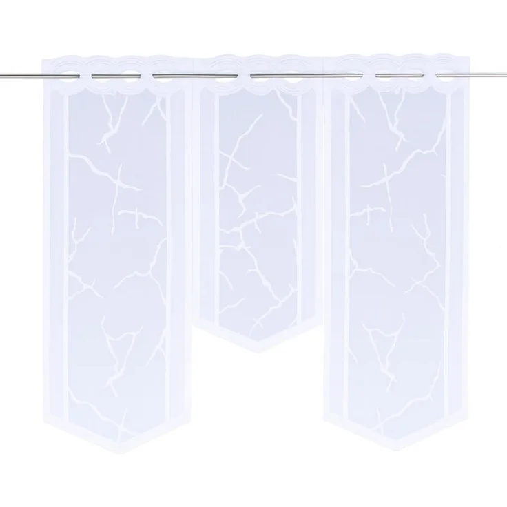 HOME WOHNIDEEN Scheibengardine Bistrogardine Flächenvorhang Jacquard abstrakt weiß BxH 90x80cm, Ösen, transparent, Store – Bild 1