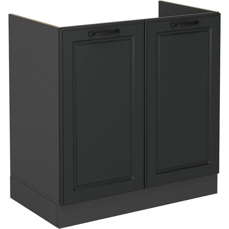 Spülenunterschrank R-Line Anthrazit Landhaus 80 cm ohne Arbeitsplatte Vicco – Bild 1