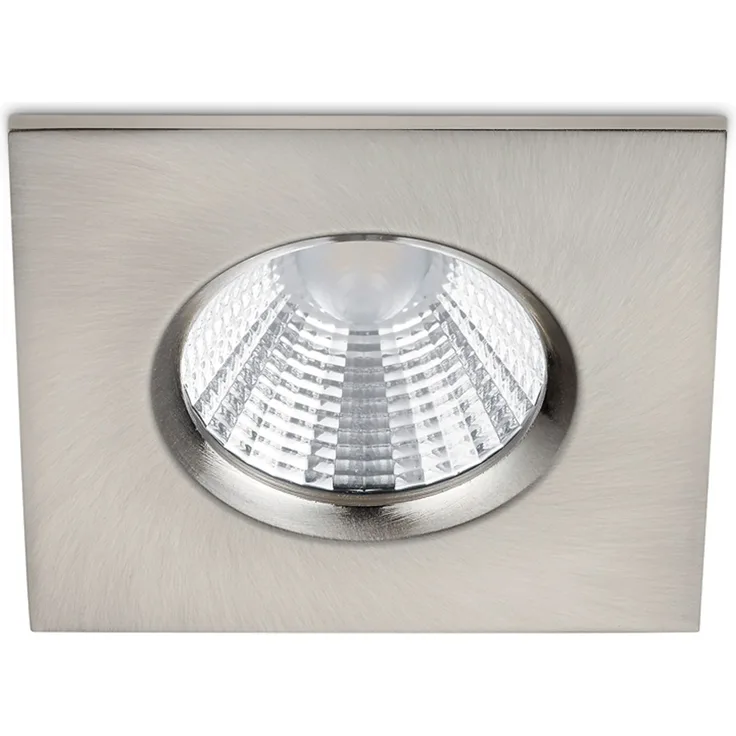 Eckiger LED Deckeneinbaustrahler ZAGROS dimmbar in Silber matt, IP65