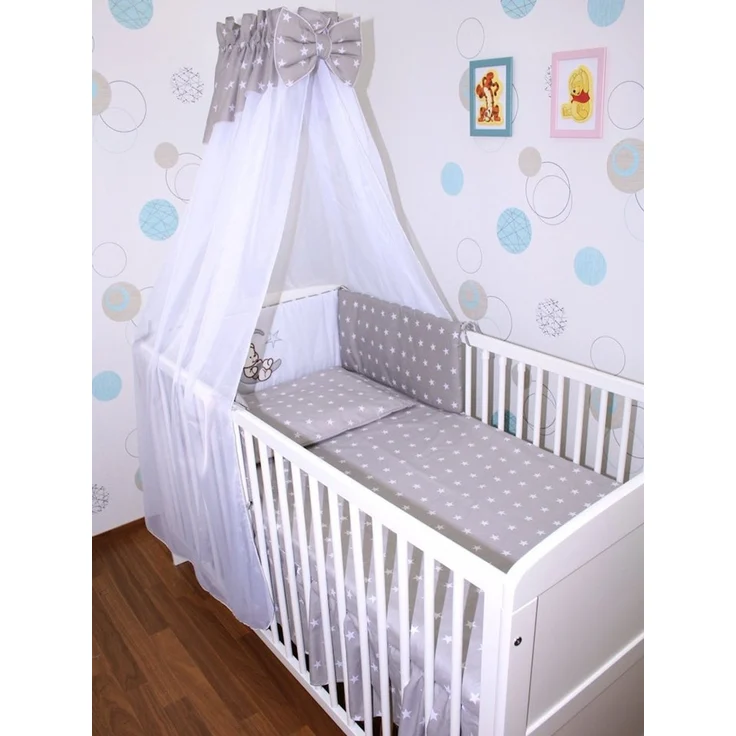 Primawela Babybettwäsche Baby Bettset -5-6 teiliges Set mit Chiffon Himmel Nestchen, 6 teilig – Bild 1