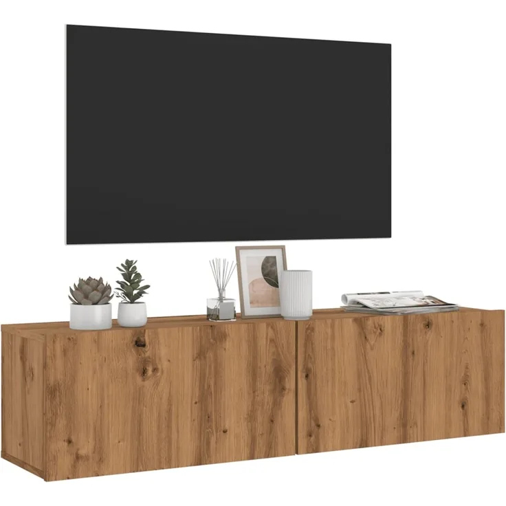 TV-Wandschrank, TV-Hängeboard Fernsehschrank Artisan-Eiche 120x30x30 cm Holzwerkstoff