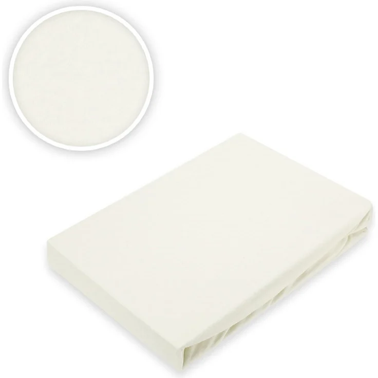 Topper Jersey Spannbettlaken 200x220 cm Naturweiss – Bild 2
