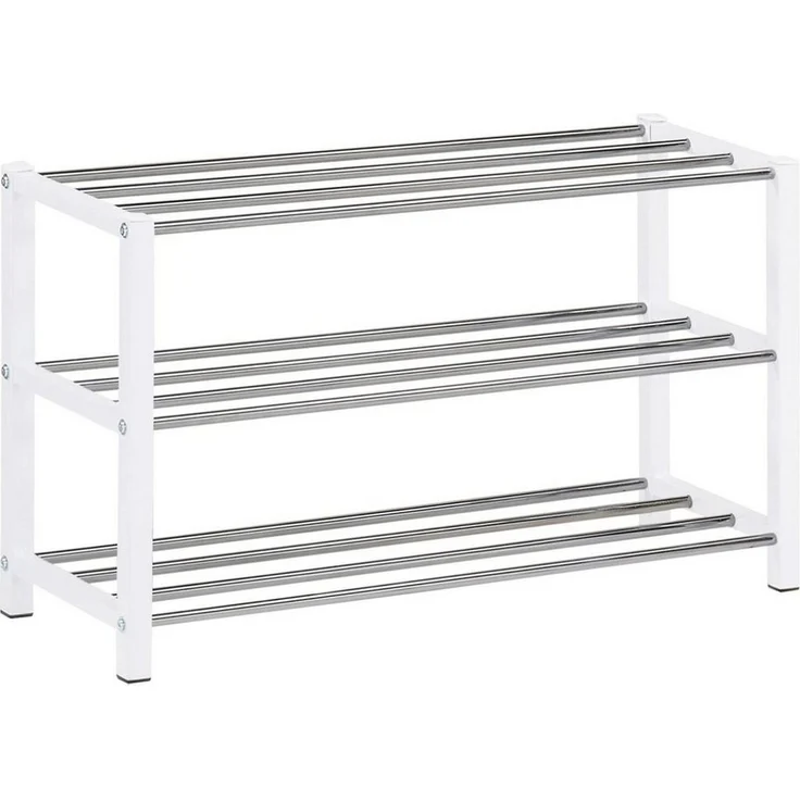 IDIMEX Schuhregal DUBLIN, Schuhständer mit 3 Ablagen, 80cm breit Schuhaufbewahrung Metall weiß – Bild 2