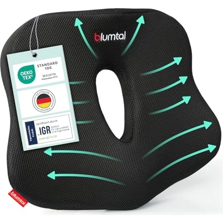 Blumtal Sitzkissen Ergonomisches Sitzkissen, Hämorrhoiden Sitzkissen, ideal für Büro & Auto – Bild 1