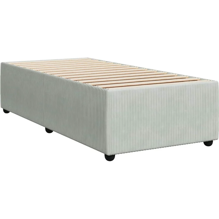 vidaXL Boxspringbett mit Matratze Hellgrau 90 x 200 cm Samt 3451595 – Bild 5