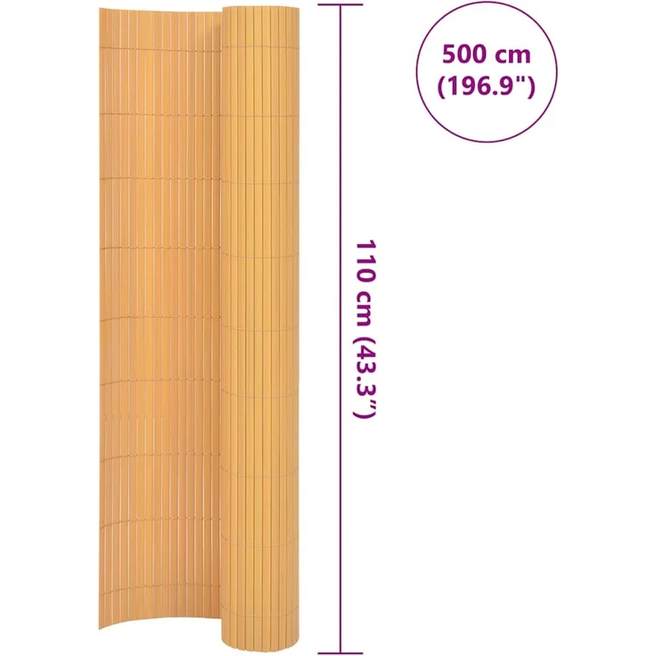 vidaXL Gartenzaun Doppelseitig 110x500 cm Gelb 317163 – Bild 6