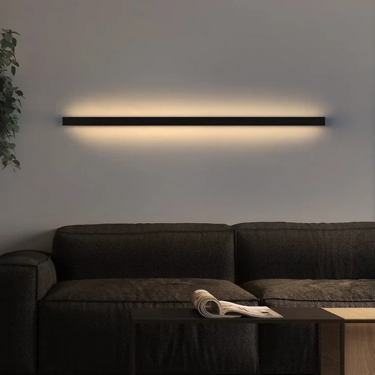Nettlife LED Wandleuchte LED Wandleuchte 80cm Schwarz, LED fest integriert