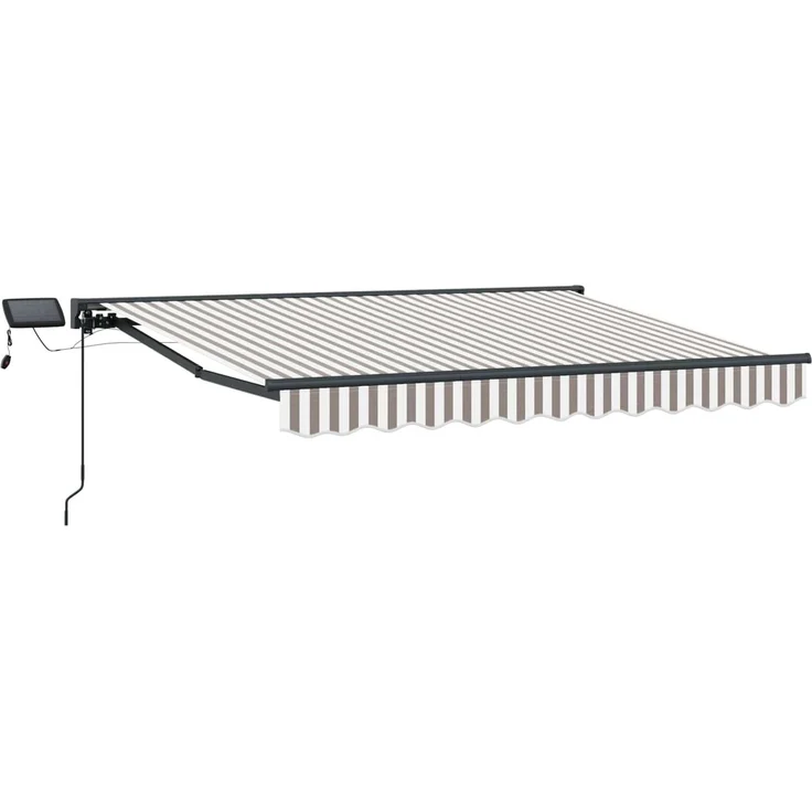 vidaXL Manueller Markisenrahmen mit LEDs Hellgrau und Weiß 4,5 × 3 m 3426246 – Bild 1