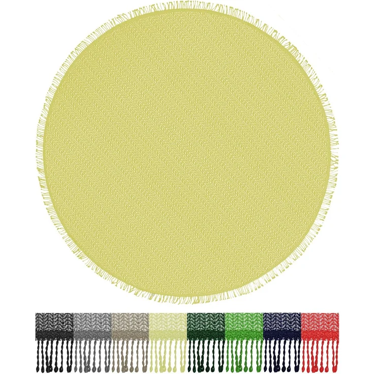 Brandsseller Gartentischdecke Ø 140 cm Tischdecke mit Fransen Outdoor Tischtuch rund Weichschaum für Garten, Terrasse, Balkon wetterfest rutschfest - Creme
