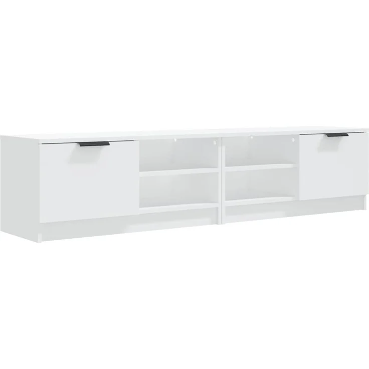 2 pcs TV-Schrank, Lowboard TV Weiß 80x35x36,5 cm Holzwerkstoff – Bild 2