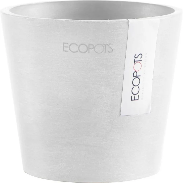 ECOPOTS Blumentopf Amsterdam Mini 10,5 Weiß, für den Innenbereich