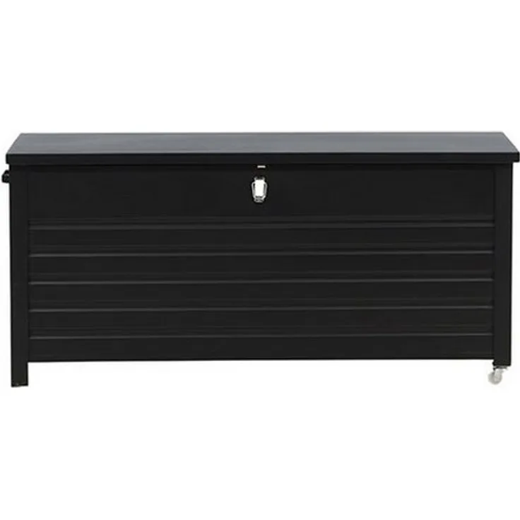 Venture Home Kissenbox Elsa, Polsterbox schwarz, Aluminium und Polyester, B 130 x H 60 x T 60 cm, mit Rollen