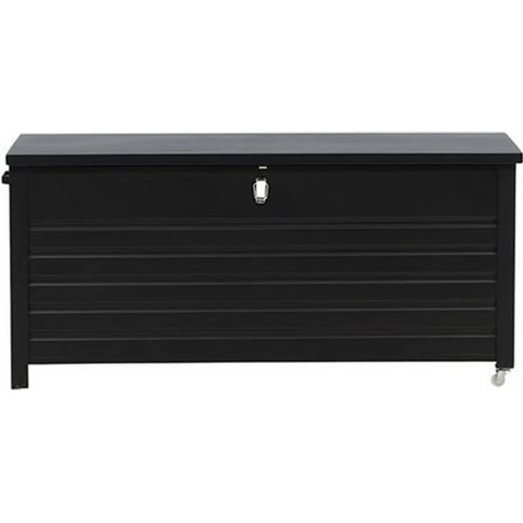 Venture Home Kissenbox Elsa, Polsterbox schwarz, Aluminium und Polyester, B 130 x H 60 x T 60 cm, mit Rollen