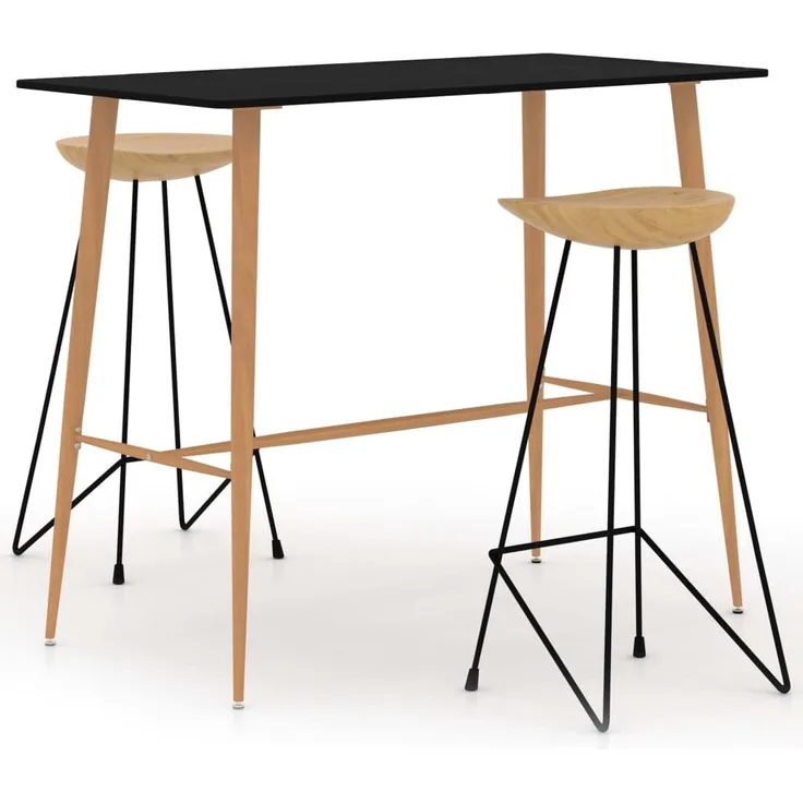 vidaXL 3-tlg. Bar-Set Schwarz 3057839
