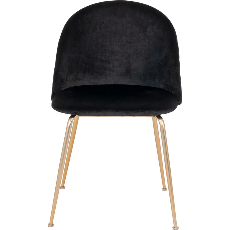House Nordic Esszimmerstuhl aus Samt, schwarz mit Beinen in Messingoptik, HN1207 - 2er set – Bild 2