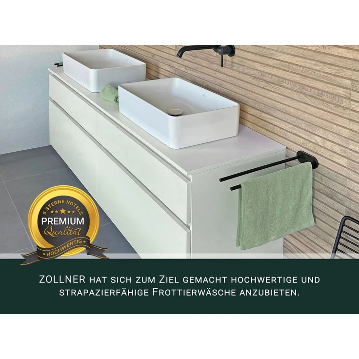 ZOLLNER Gästehandtücher, Walkfrottier (10-St), 30 x 50 cm, 100% Baumwolle, mit 2 Bordürenstreifen – Bild 2