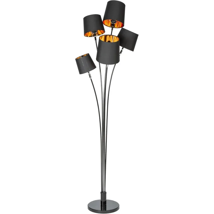 riess-ambiente Stehlampe LEVELS 176cm schwarz / gold, ohne Leuchtmittel, Wohnzimmer · Leinen · Metall · Marmor · Retro