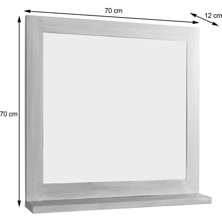 Badspiegel mit Ablage 70x70cm 'Kjoto' Akazie massiv – Bild 3