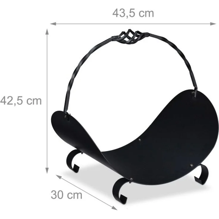 Kaminholzkorb Metall schwarz 10033827 – Bild 4