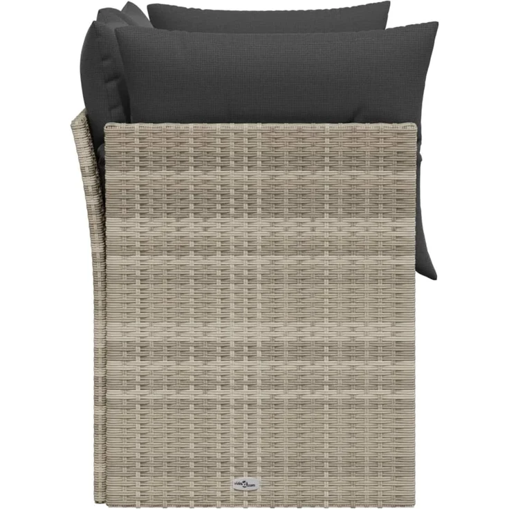 vidaXL Gartensofa mit Kissen 2-Sitzer Hellgrau Poly Rattan 366176 – Bild 5