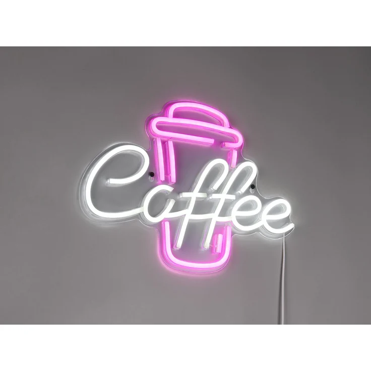 Ausgefallene Neon LED Wandlampe Café mit USB Kabel & Netzteil, Breite 40cm – Bild 3
