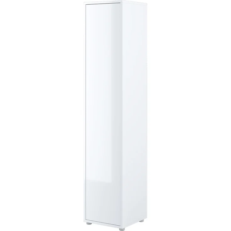 MEBLINI Schrank BC-21 für Schrankbett - Weiß Hochglanz/Weiß - 45x217x46cm - Hochschrank mit Regalen – Bild 1