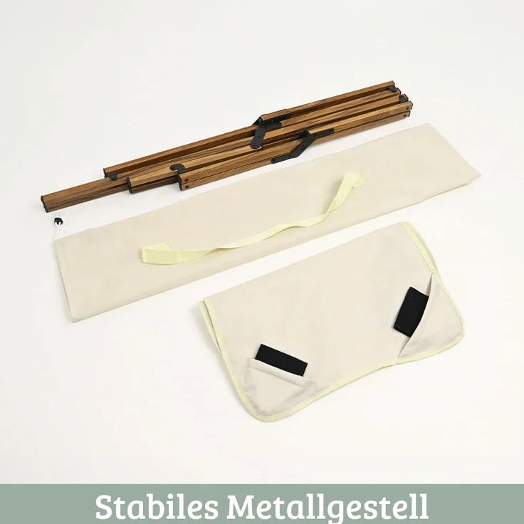 Campingstuhl Faltbar bis 120kg MILIA - Klappmechanismus | Leichter Angelstuhl Klappbarer Stuhl klein für Camping, Festivals oder Park, Creme – Bild 5