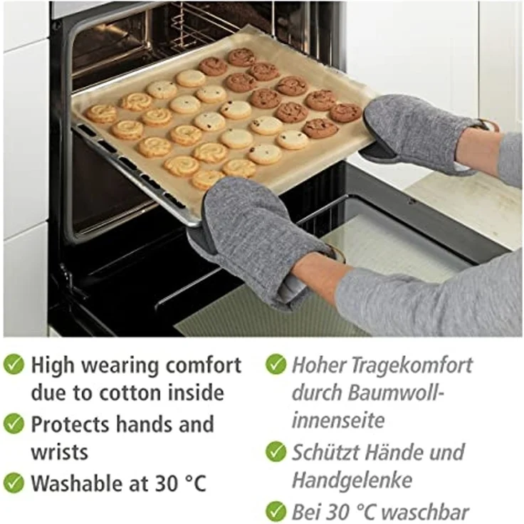 WENKO Topfhandschuhe Modell Ada Mini, (Set, 2-tlg), kleine Ofenhandschuhe, Handflächen aus Neopren, Baumwollinnenseite – Bild 3