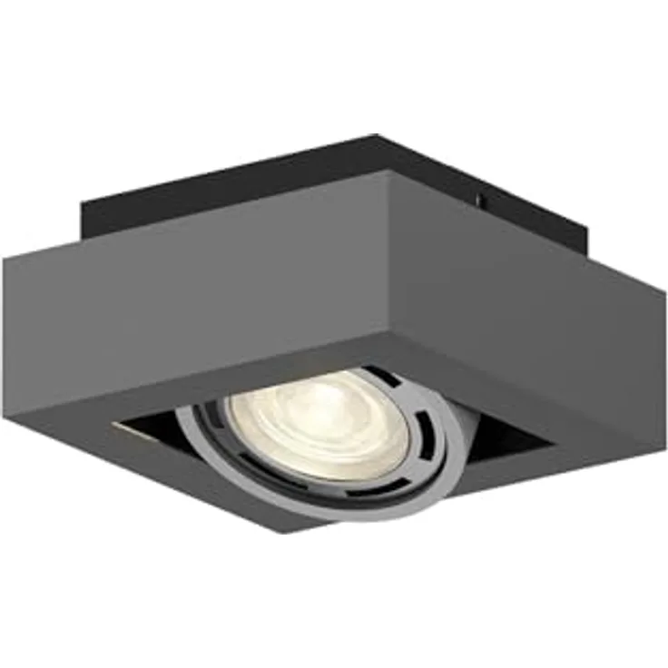 Arcchio Deckenlampe Ronka, moderne 1-flammige LED-Deckenleuchte in Schwarz aus Aluminium, GU10 für Wohnzimmer und Flur