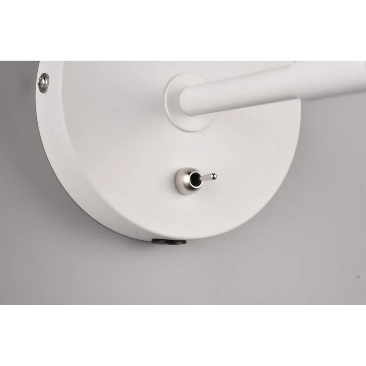 Wandstrahler ENZO Retro Weiß mit Schalter & Stecker, Breite 12cm – Bild 4