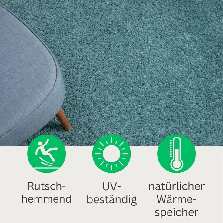Wohnando Teppich MY-RUG Hochflorteppich Shaggy Star 140x70cm, rechteckig, Höhe: 38 mm, einfarbig, leicht glänzend, extra flauschig – Bild 3