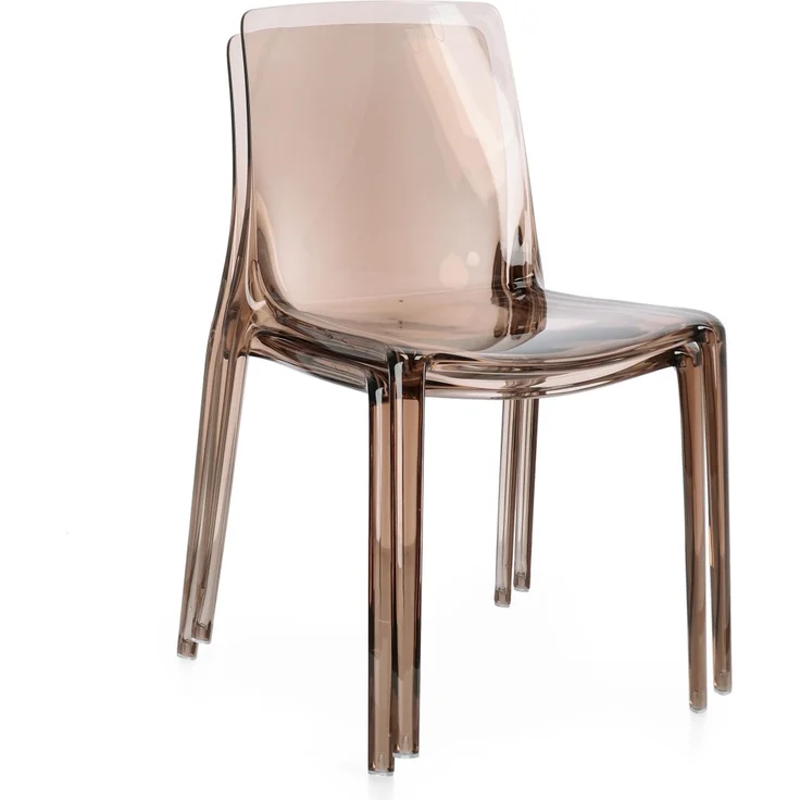 Gartenstuhl Adele 4er-Set Kunststoff, modern stapelbar, Coffee Braun, für Innen- und Außenbereich – Bild 3