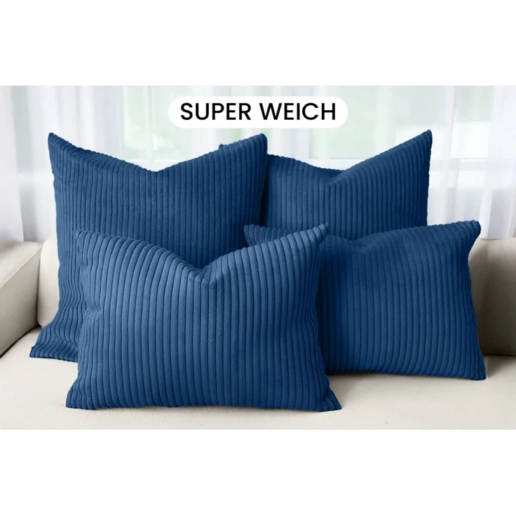 Amilian Dekokissen - Kissen Set 4er - Sofakissen mit Füllung 2x 50x50 + 2x 35x45cm, (4 Stück) Kuschelkissen - Zierkissen mit Kissenfüllung - Couchkissen – Bild 2