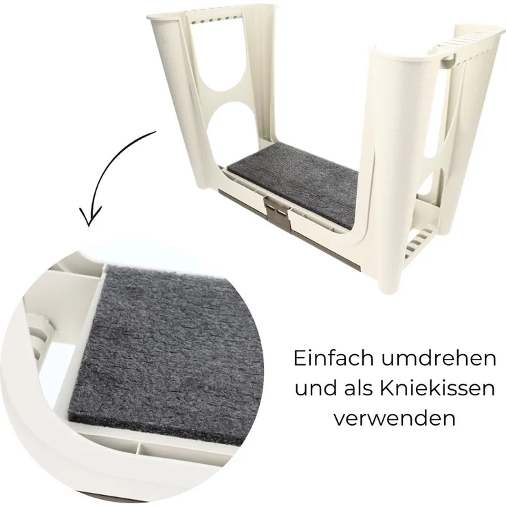 Kniebank 2in1 Kniekissen Garten Bank Sitzhocker Gartenkniebank Stauraum Kniehocker Gartenarbeit Gartenhocker mit Aufstehhilfe – Bild 4