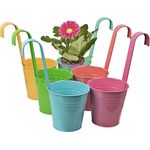 6 x Blumentopf BUNT Hngetopf Pflanztopf Hngetpfe Blumen Topf Krutertopf Zink