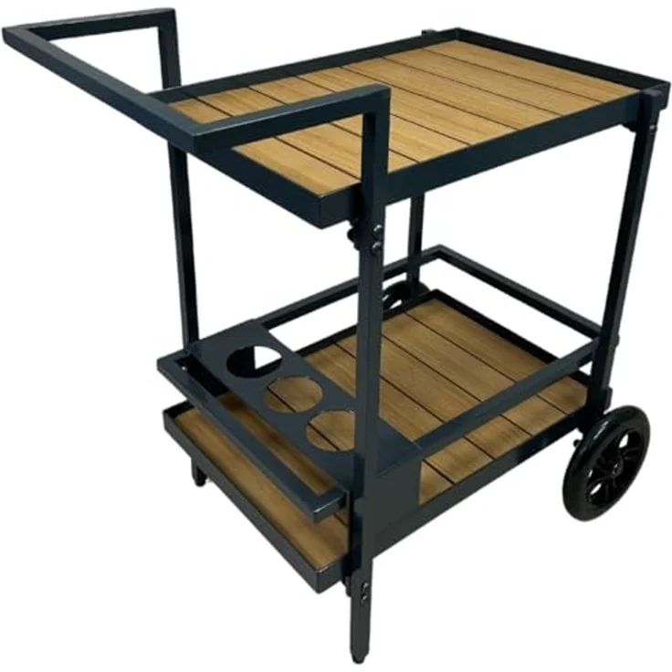 abc HOME Servierwagen Outdoor, zwei Ablageflächen, Flaschenhalterungen – Bild 3