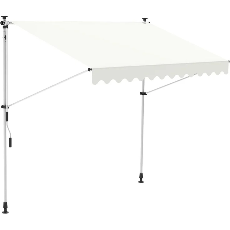 Klemmmarkise 350cm Balkon Sonnenschutz Creme Sonnensegel Terrasse Windschutz – Bild 1