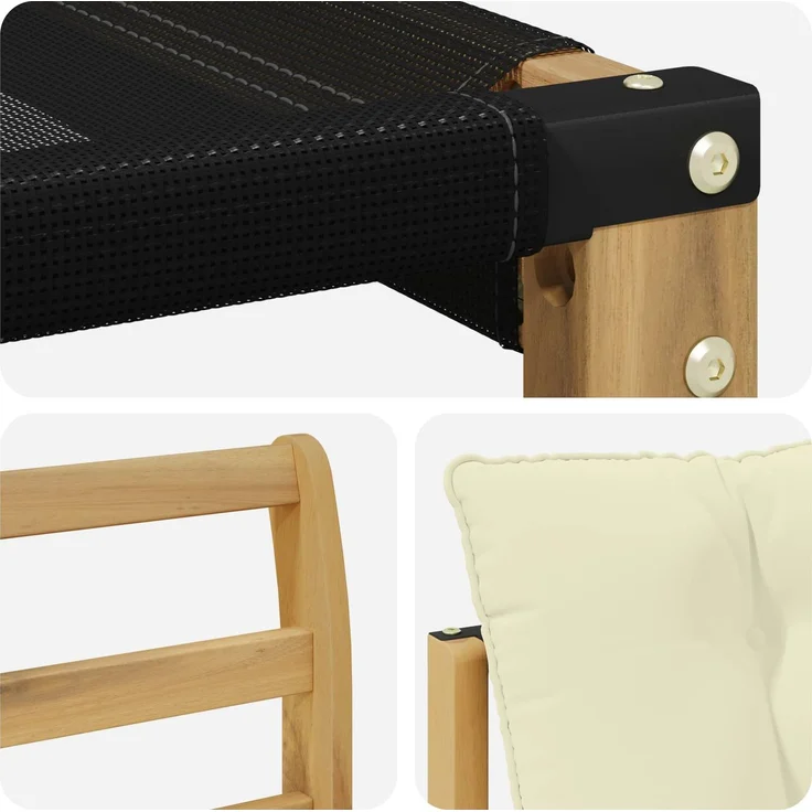vidaXL Outdoor-Sofagarnitur 3 stk. Weiß und Creme 3388372 – Bild 5