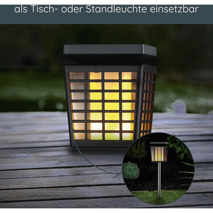 MeLiTec Solar Gartenleuchte SO46 flackernder Laterneneffekt – Bild 4