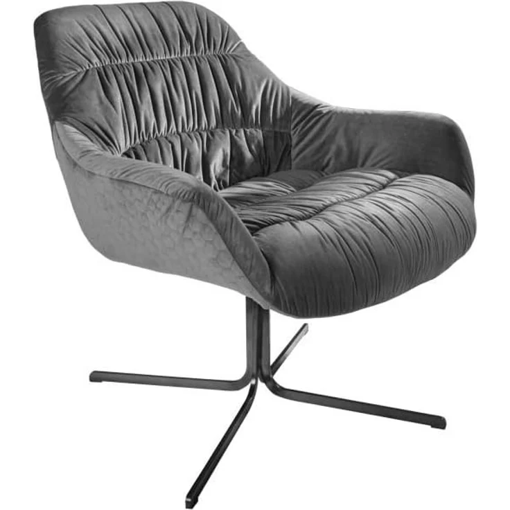 riess-ambiente Sessel BIG DUTCH grau / schwarz, Wohnzimmer · Samt · 360° drehbar · Retro – Bild 8