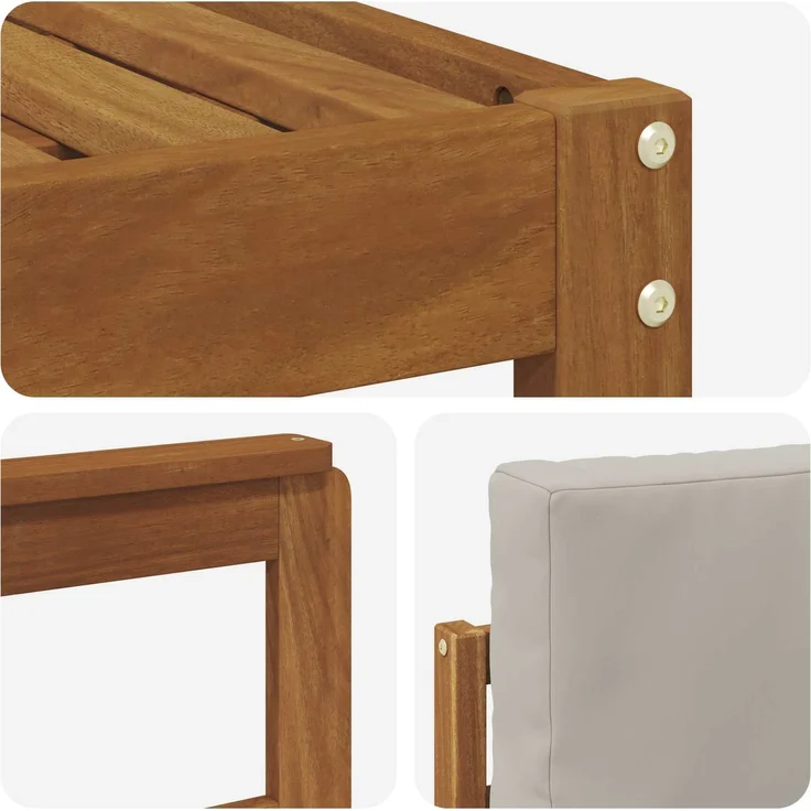 vidaXL Outdoor-Sofagarnitur 8 stk. 8-Sitzer Natur und Hellgrau 3375276 – Bild 6