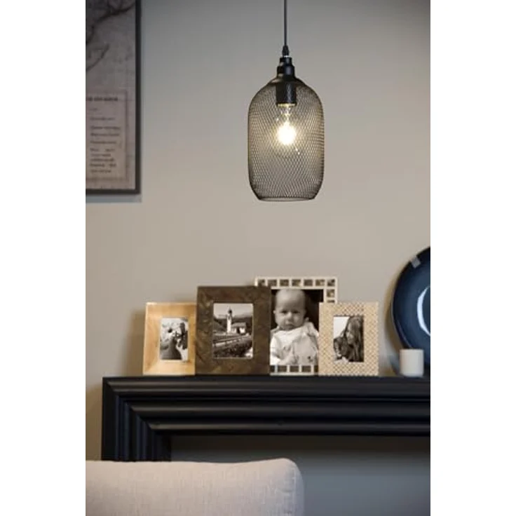 LUCIDE MESH, Pendelleuchte Ø 15 cm, verstellbar, 1xE27, Schwarz, geeignet für LED-Lichtquelle – Bild 4