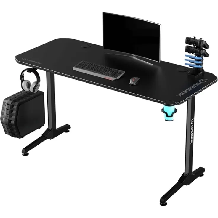 Ultradesk Frag V3 Gerade Rechteckige Form Stahl Gaming Homeoffice Kunststoff Schwarz