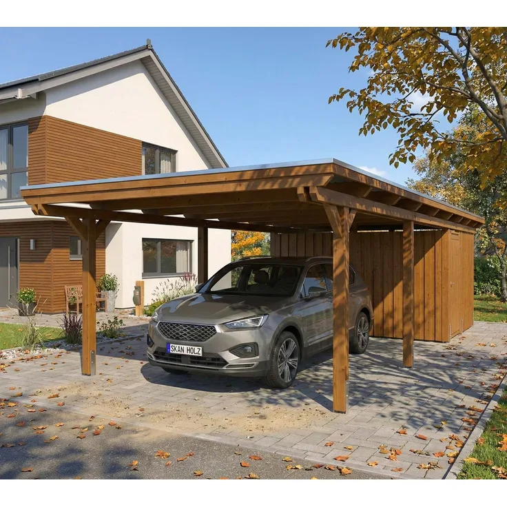 Skan Holz Emsland | Holz Carport mit Schuppen |
