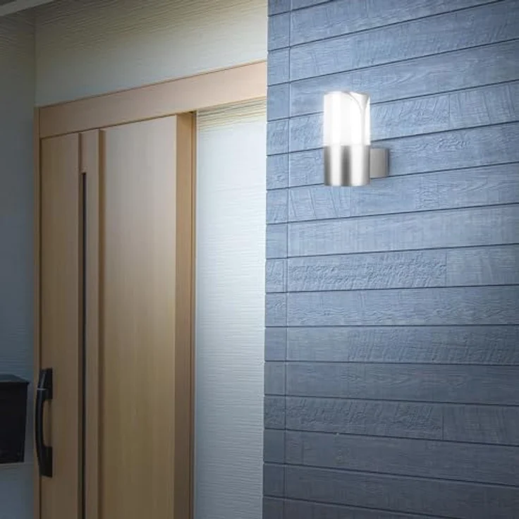 TELEFUNKEN Außenlampe IP44, Wandleuchte für Außen, E27 max. 12W, Silberfarbig, kompakt 180x90x140 mm, 320304TF – Bild 2