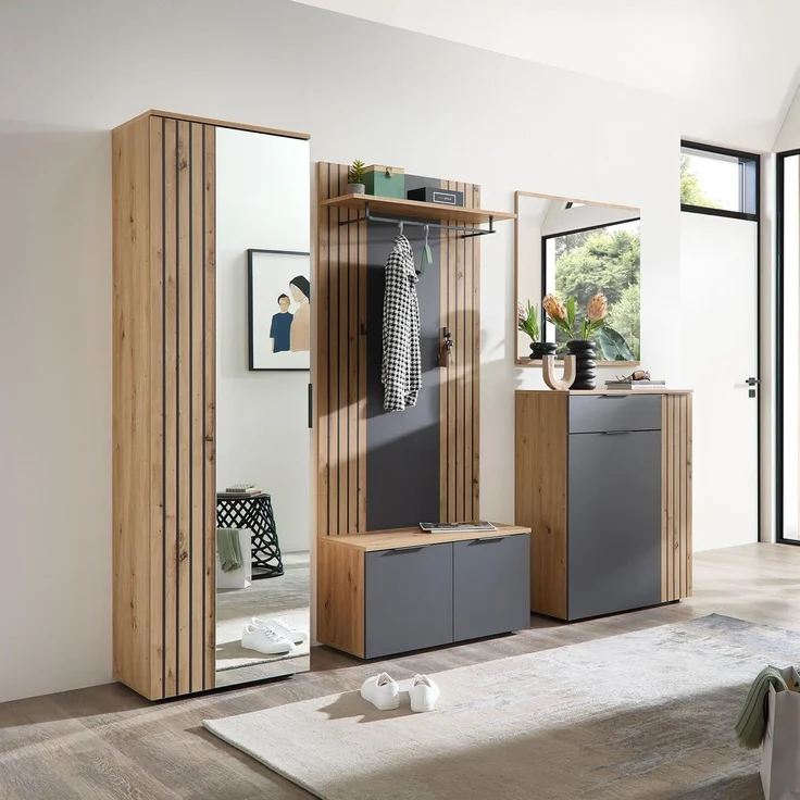 HBZ Schuhbank Lagos, Garderobenbank BxHxT 80x44x38 cm (1-St), Mit 2 Türen und 2 Einlegeböden – Bild 4
