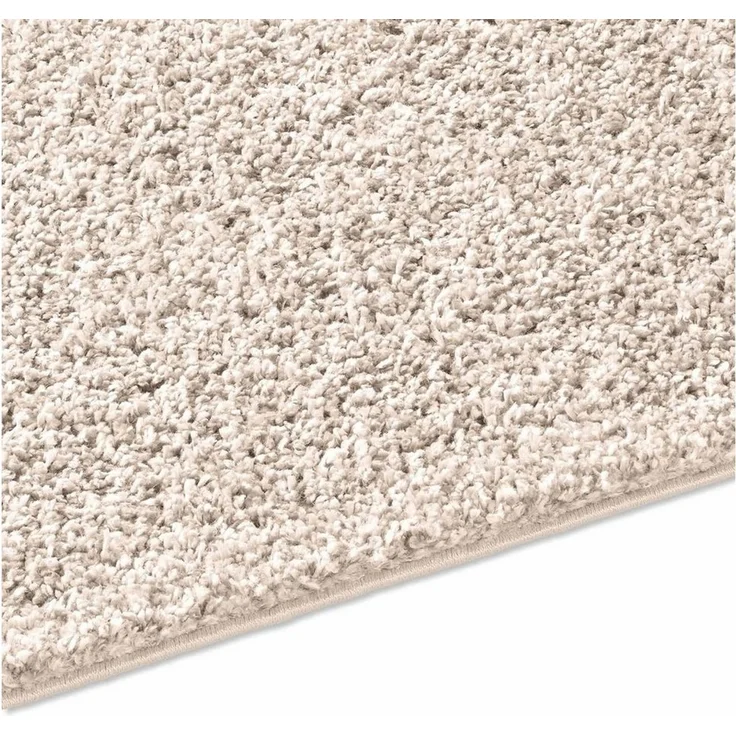 TaraCarpet Langflor-Teppich Venezia Shaggy, rund, Höhe: 35 mm, Hochflor Shaggy Uni Creme Wohnzimmer Schlafzimmer 080x080 cm – Bild 2