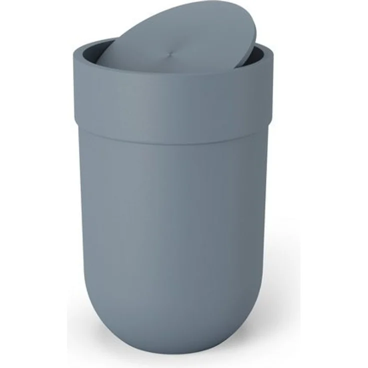 Umbra Abfalleimer mit 6 L Fassungsvermögen und Schwingdeckel – Kosmetikeimer und Papierkorb für Badezimmer und Kleine Räume, Plastic, Schieferblau, 6L – Bild 4