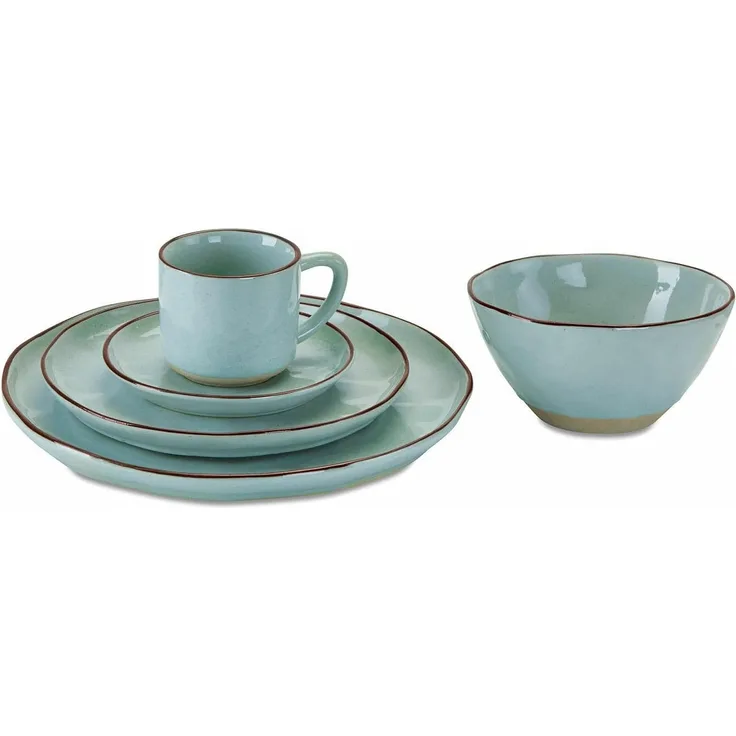 Mirabeau Geschirr-Set Geschirr 30er Set Biarré türkis, Steinzeug