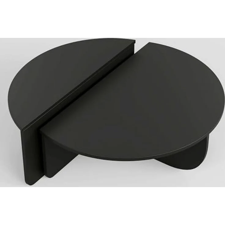 Dmora Couchtisch Canopus 90x90x35h cm Schwarz, Zeitungsablage – Bild 5